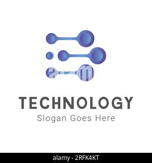 Tech or Technology Logo Design Doted Tech Logotype Square Tech Logo Stock Vector