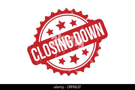 Closing down rubber grunge stamp seal vector Stock Vector