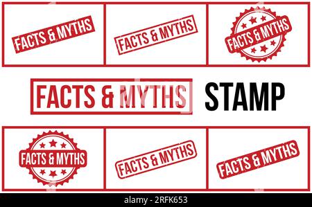 Facts & Myths Rubber Stamp Set Vector Stock Vector