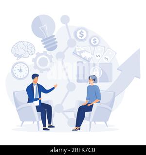 business porters a successful team, financing of creative projects, flat vector modern illustration Stock Vector