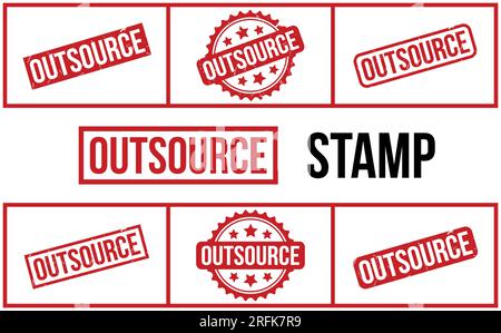 Outsource Rubber Stamp Set Vector Stock Vector