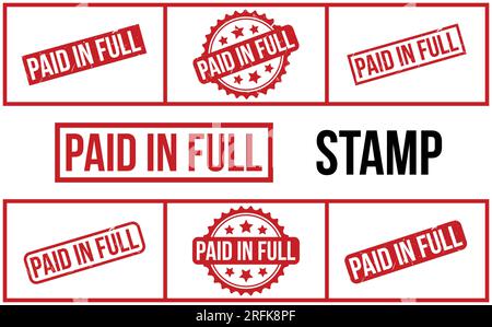 Paid In Full Rubber Stamp Set Vector Stock Vector