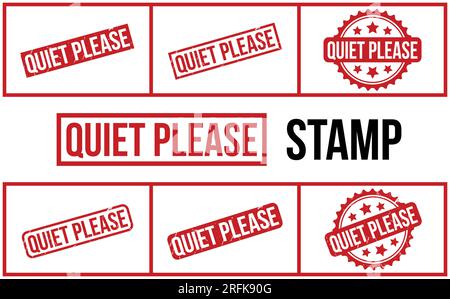Quiet Please Rubber Stamp Set Vector Stock Vector