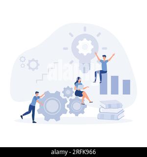 Startup of business Development process, Innovation product, and creative idea. flat vector modern illustration Stock Vector