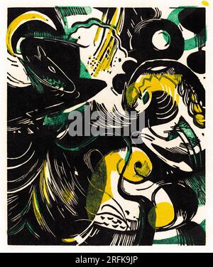 Genesis II  print in high resolution by Franz Marc. Original from the National Gallery of Art. Stock Photo