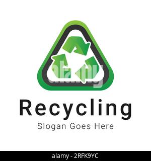 Recycling Arrow Logo Design Triangle Recycle logo Circle Recycle Logotype Stock Vector