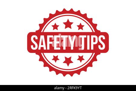 Safety Tips rubber grunge stamp seal vector Stock Vector