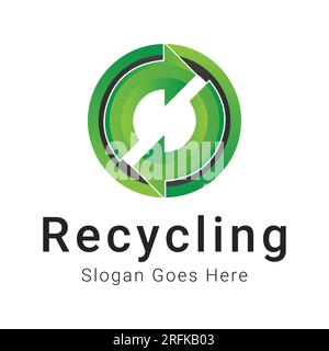 Recycling Arrow Logo Design Triangle Recycle logo Circle Recycle Logotype Stock Vector