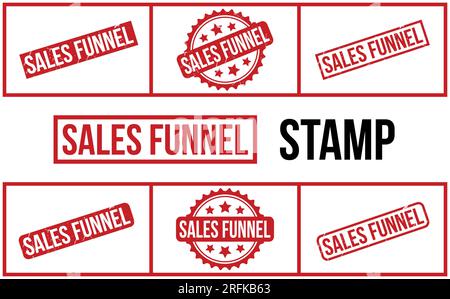 Sales Funnel Rubber Stamp Set Vector Stock Vector