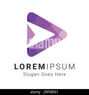 3D Gradient Play Button with Arrow Logo Design Stock Vector Image & Art ...