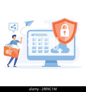 Cyber Security Services to Protect Personal Data, Online Payment Security, flat vector modern illustration Stock Vector
