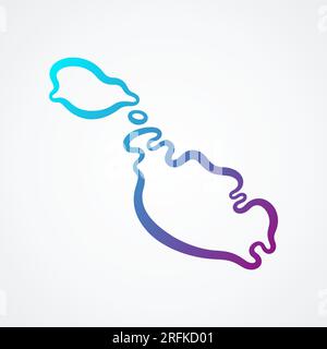Outline map of Malta with blue-purple gradient. Stock Vector