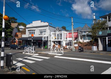 Suburban shopping centre, Kelburn, Wellington, North Island, New Zealand Stock Photo