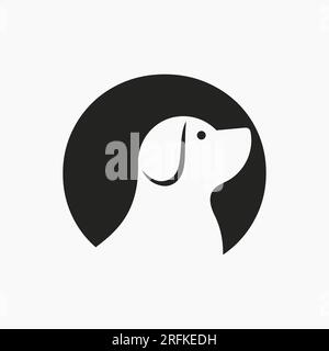 Letter O Pet Logo Design. Dog Logo Symbol Vector Template. Dog On Alphabet Stock Vector