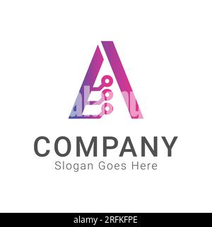 Initial Letter A Tech Logo Design Abstract Letter A Tech Triangle Logotype Stock Vector