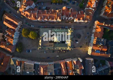 Klodzko, Poland : Aerial view of Klodzko historic town in south-western Poland, in the region of Lower Silesia Stock Photo