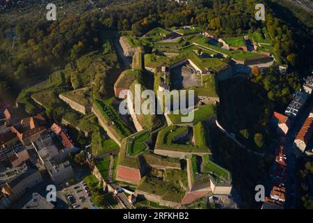 Klodzko, Poland : Aerial view of Klodzko Fortress (German: Festung Glatz) unique fortification complex in the Lower Silesian Voivodeship in Poland Stock Photo