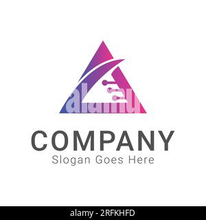 Initial Letter A Tech Logo Design Abstract Letter A Tech Triangle Logotype Stock Vector