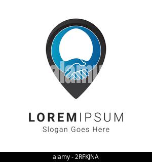 Business Location Logo Design Business Meetup Logotype Job Location Stock Vector