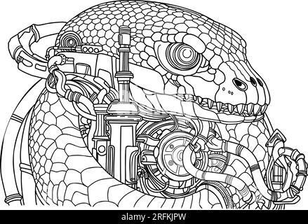 Snake coloring page. coloring page snakes in the grass Stock Vector ...