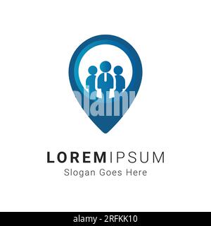 Business Location Logo Design Business Meetup Logotype Job Location Stock Vector