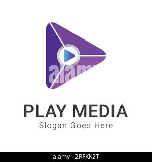 Play Media Fast Forward Play Button Logo Design 3D Play Button Stock Vector