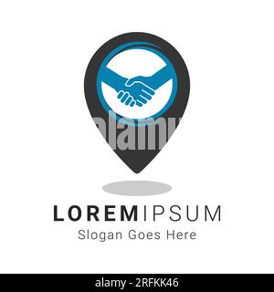 Business Location Logo Design Business Meetup Logotype Job Location Stock Vector