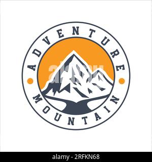 Adventure Mountain Logo Design Tourist Outdoor Adventure Stock Vector