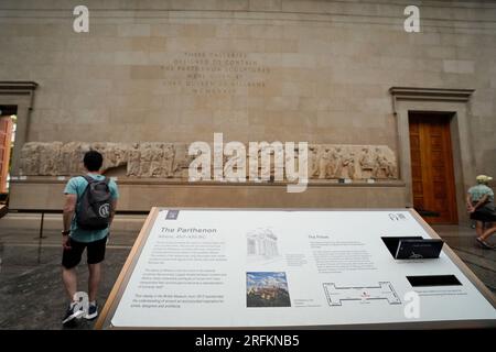 London, England, UK - August 4, 2022. British Museum interior in London. A London museum with art, culture and human history collections and exhibits. Stock Photo