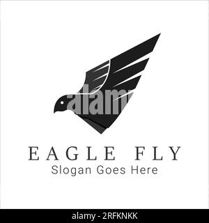 Eagle Fly Logo Design Modern Flying Wing Hawk Logotype Stock Vector