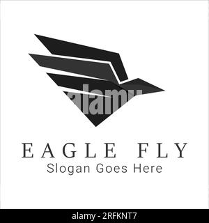 Eagle Fly Logo Design Modern Flying Wing Hawk Logotype Stock Vector