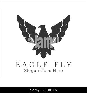 Eagle Fly Logo Design Modern Flying Wing Hawk Logotype Stock Vector