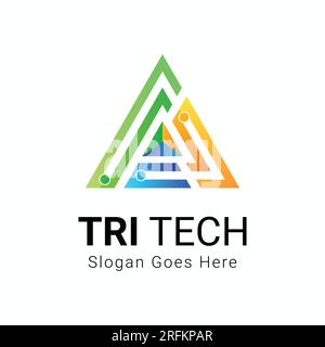 Triangel l Tech Logo Design Triangel Tech Logotype Stock Vector
