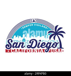 San Diego, California. Logo design template. Vector and illustration. Stock Vector