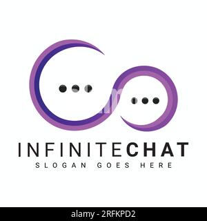Modern Infinite Chat Logo Design Talk Conversation Logotype Stock Vector