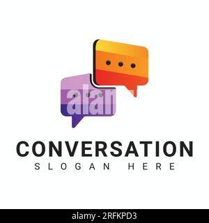 Modern Conversation Logo Design Stock Vector