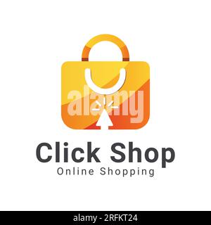 Click Shop Logo Design Online Shop Logotype Stock Vector