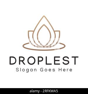 Water Drop and Leaf Logo Design Message Center Spa Logo Wellness Stock Vector