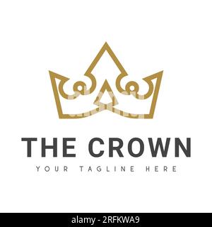 Luxury Crown King Logo Design  Queen Logotype Stock Vector