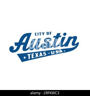 Austin Texas lettering design. Austin typography design. Vector and illustration. Stock Vector