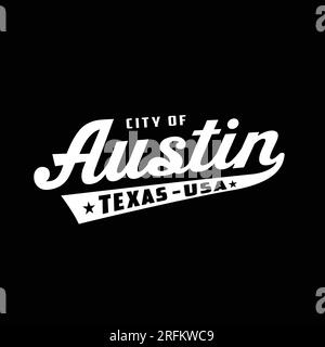 Austin Texas lettering design. Austin typography design. Vector and illustration. Stock Vector