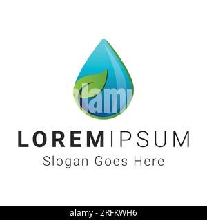 Water Drop and Leaf Logo Design Message Center Spa Logo Wellness Stock Vector