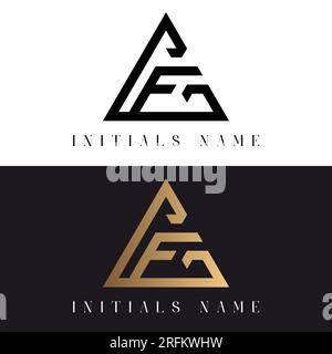 Luxury Initial GF or FG Monogram Text Letter Logo Design Stock Vector