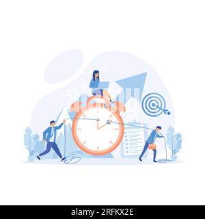 Time management concept. Projects and deadlines. flat vector modern illustration Stock Vector