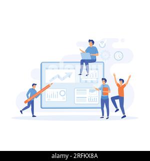 agile project management concept, Work flow organization. Office work and time management. flat vector modern illustration Stock Vector