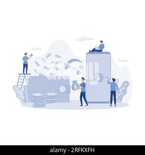 Financial transactions, non-cash payment transactions. flat vector modern illustration Stock Vector