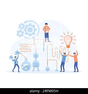 brainstorming, business concept for teamwork, finding new solutions, flat vector modern illustration Stock Vector