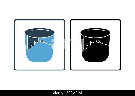 Paint Pots icon. icon related to painting. solid icon style. Simple vector design editable Stock Vector