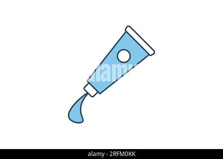 Paint Tubes icon. icon related to painting. Tubes of various colored paints. flat line icon style. Simple vector design editable Stock Vector