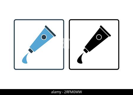 Paint Tubes icon. icon related to painting. Tubes of various colored paints. solid icon style. Simple vector design editable Stock Vector